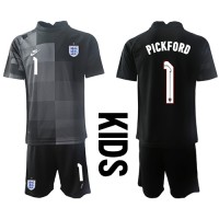 Fotballdrakt Barn England Jordan Pickford #1 Keeper Hjemmedraktsett VM 2022 Kortermet (+ Korte bukser)